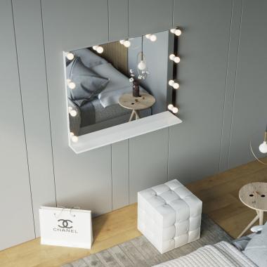  Зеркало настенное с лампочками безрамочное Z-Line 
